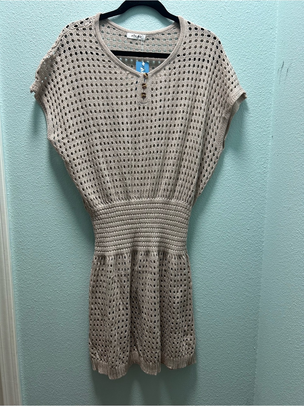 Women’s swimsuit coverup - Smocked-Waist Mini Dress by AOLRO Size XXL